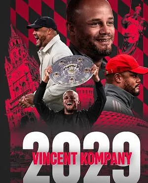 Vincent Kompany verlengt contract als coach van Bayern München tot 2029