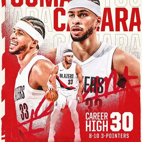 L’exploit de Toumani Camara : il devient le premier Belge à inscrire 30 points dans un match NBA (vidéo)