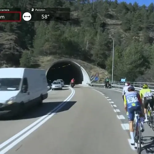 Grosse frayeur au Tour de Catalogne : les voitures passent juste à côté des cyclistes !