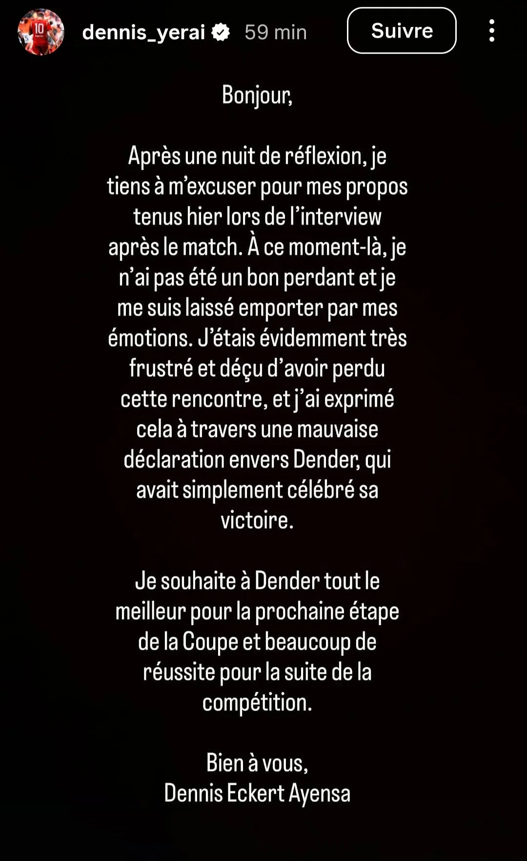 « Je me suis laissé emporter par mes émotions » : Ayensa s’excuse après ses critiques envers Dender ! - Capture Instagram - Tom Oliver
