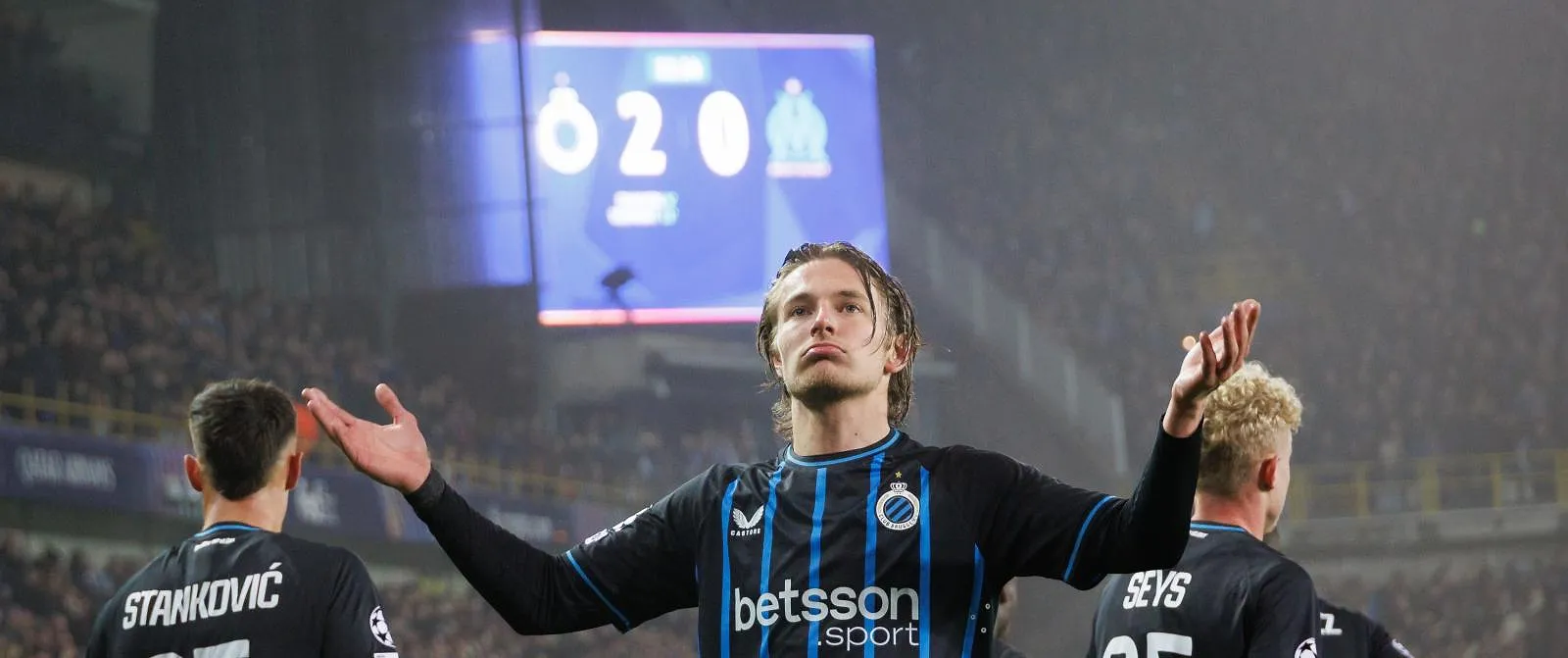 Le Club de Bruges s’impose face à Marseille et se qualifie pour les barrages de la Ligue des champions - Belga