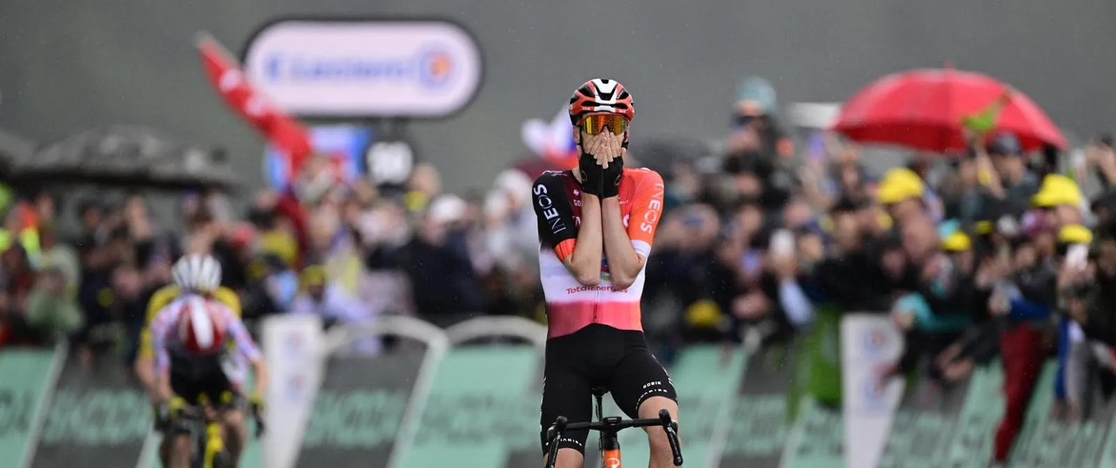 Dutch Thymen Arensman of Ineos Grenadiers pictured winning stage 19 of the 2025 Tour de France cycling race, from Albertville to La Plagne (130km), on Friday 25 July 2025 in France. The 112th edition of the Tour de France starts on Saturday 5 July in Lille, France, and will finish in Paris, France on the 27th of July. BELGA PHOTO DIRK WAEM